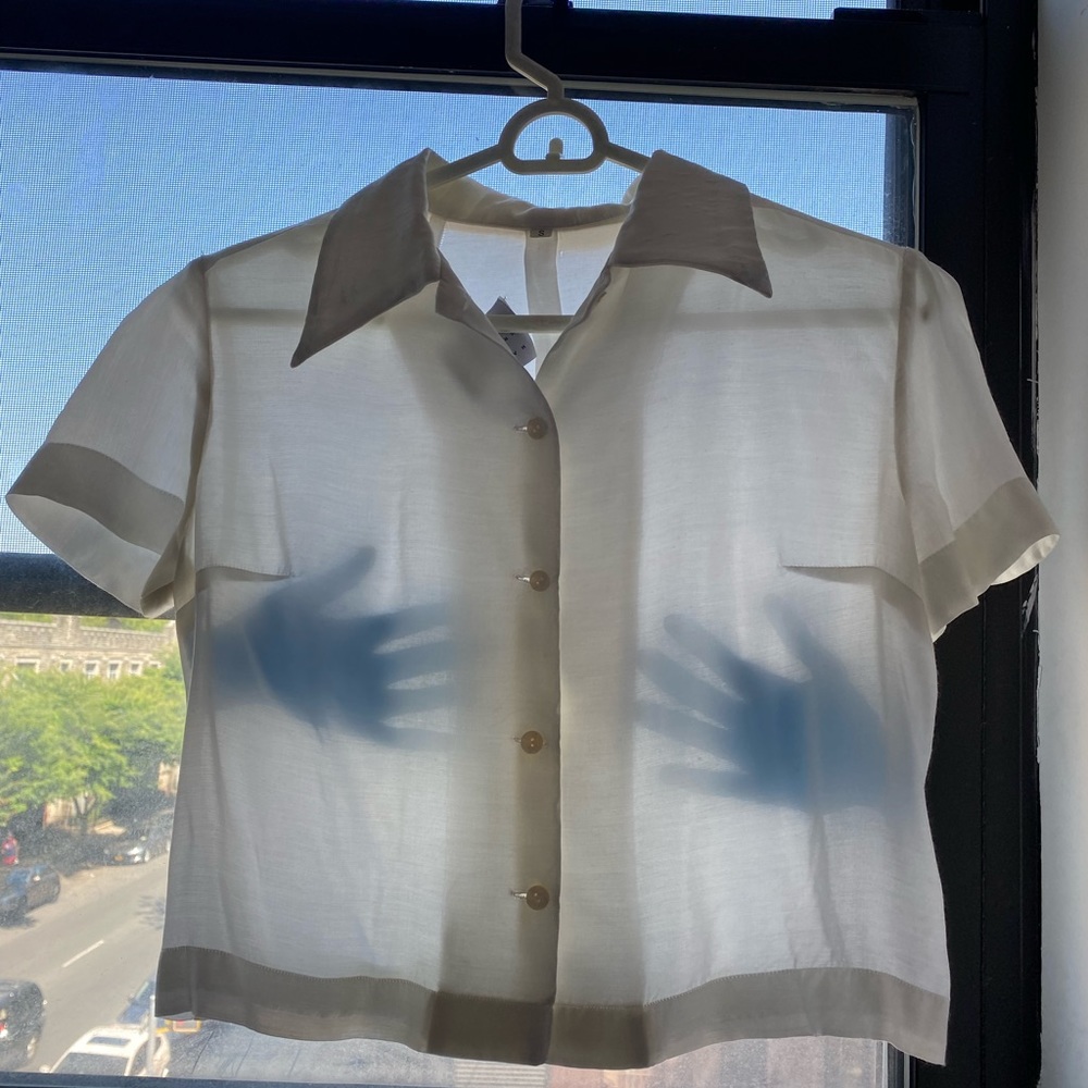 Hannah Kristina Metz - Cathy’s hand blouse. Silk. Crop top. Size S